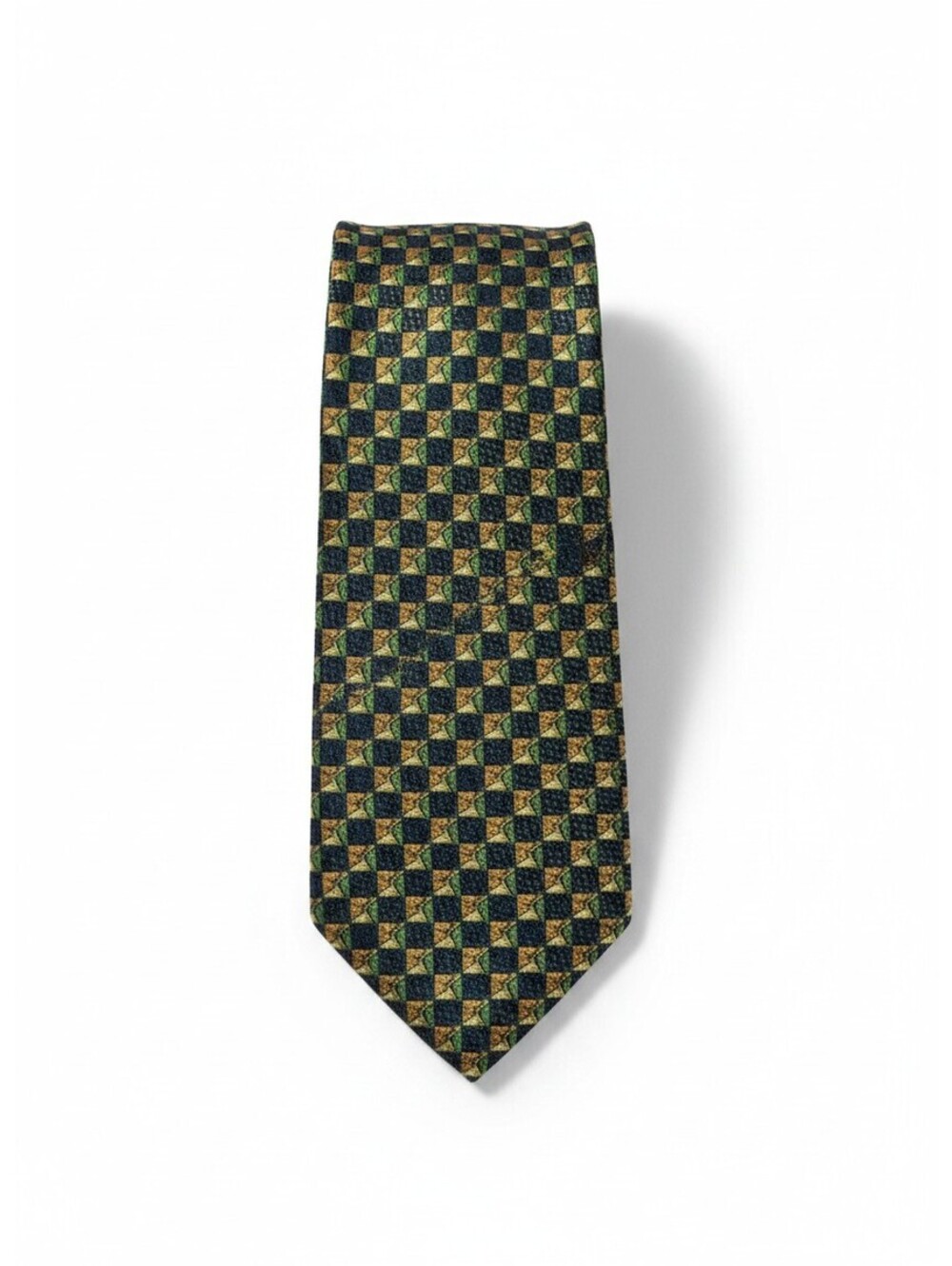 Barneys NY Vintage Geometric Pattern Silk Tie Hollywood